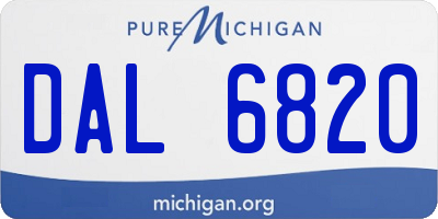 MI license plate DAL6820