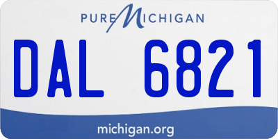 MI license plate DAL6821