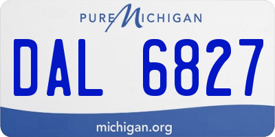 MI license plate DAL6827