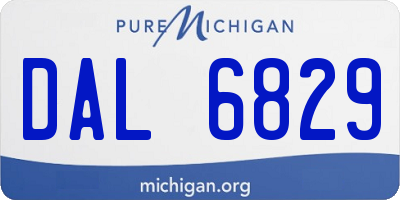 MI license plate DAL6829