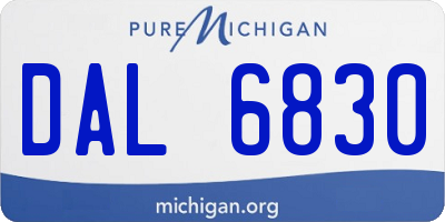 MI license plate DAL6830