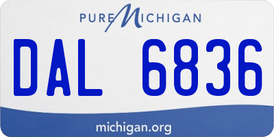 MI license plate DAL6836