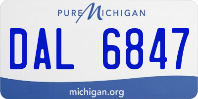 MI license plate DAL6847