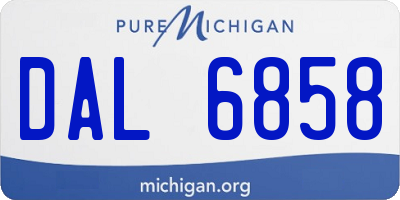 MI license plate DAL6858