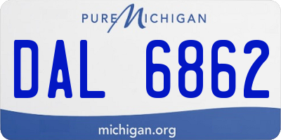 MI license plate DAL6862