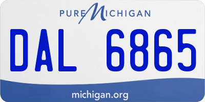 MI license plate DAL6865