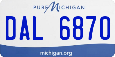 MI license plate DAL6870