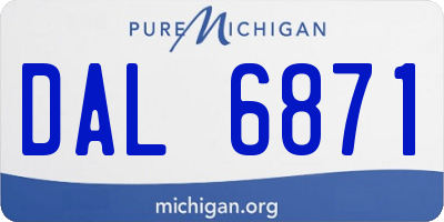 MI license plate DAL6871