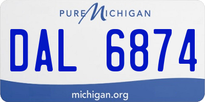 MI license plate DAL6874
