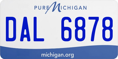 MI license plate DAL6878