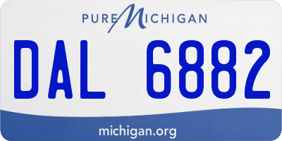 MI license plate DAL6882
