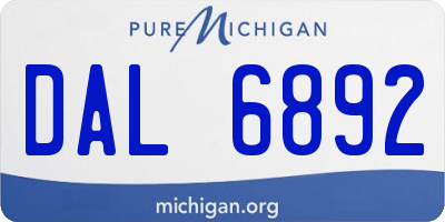 MI license plate DAL6892