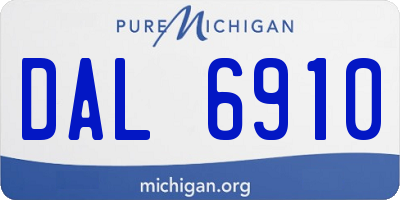 MI license plate DAL6910