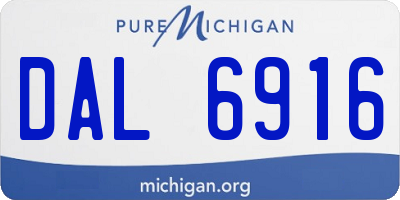 MI license plate DAL6916