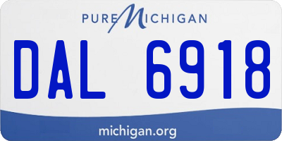 MI license plate DAL6918