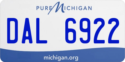 MI license plate DAL6922