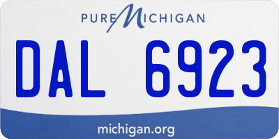 MI license plate DAL6923