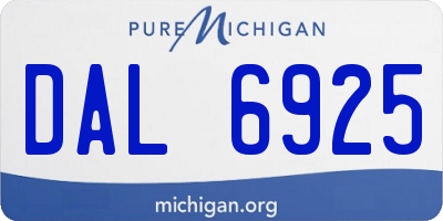 MI license plate DAL6925