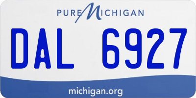 MI license plate DAL6927
