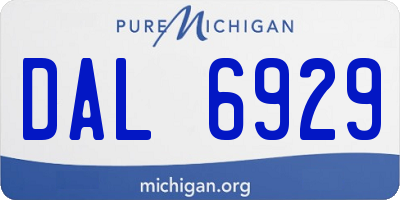 MI license plate DAL6929