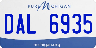 MI license plate DAL6935