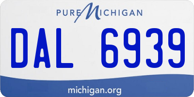 MI license plate DAL6939