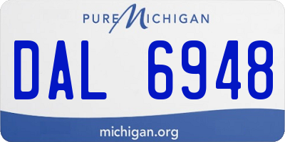 MI license plate DAL6948