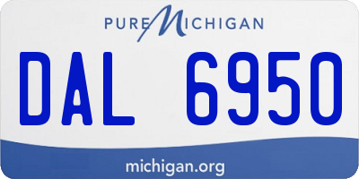 MI license plate DAL6950