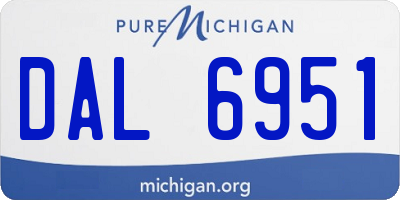 MI license plate DAL6951