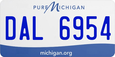 MI license plate DAL6954