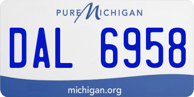 MI license plate DAL6958