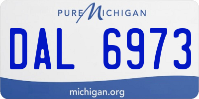 MI license plate DAL6973
