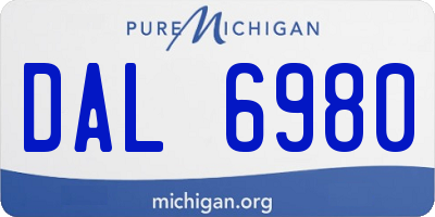 MI license plate DAL6980