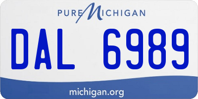 MI license plate DAL6989