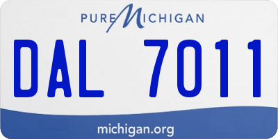 MI license plate DAL7011