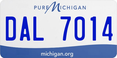 MI license plate DAL7014