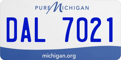 MI license plate DAL7021