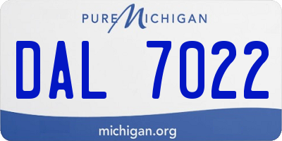 MI license plate DAL7022