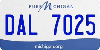 MI license plate DAL7025