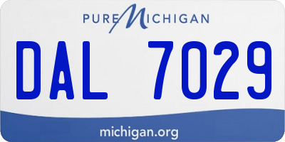 MI license plate DAL7029