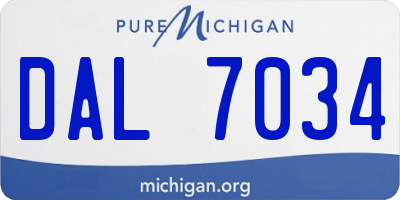 MI license plate DAL7034