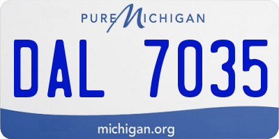 MI license plate DAL7035