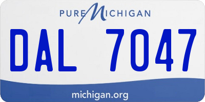 MI license plate DAL7047