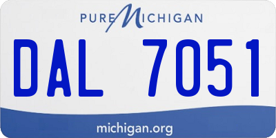 MI license plate DAL7051