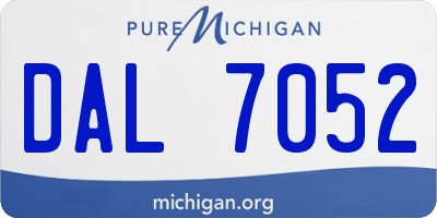 MI license plate DAL7052