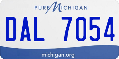 MI license plate DAL7054