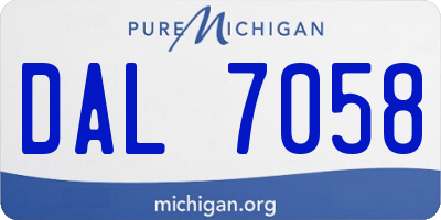 MI license plate DAL7058
