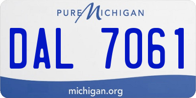 MI license plate DAL7061