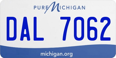 MI license plate DAL7062