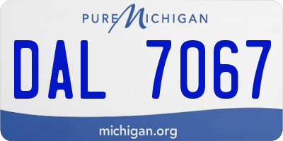 MI license plate DAL7067